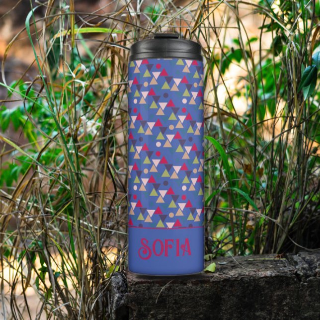 Bouteilles Isothermes Nom de motif triangle Abstrait bleu (Créateur téléchargé)