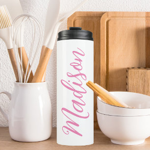 Bouteilles Isothermes Nom des filles roses tendance Script manuscrit per