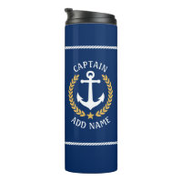 Nom du bateau capitaine Ancre Gold Style Laurel Ma