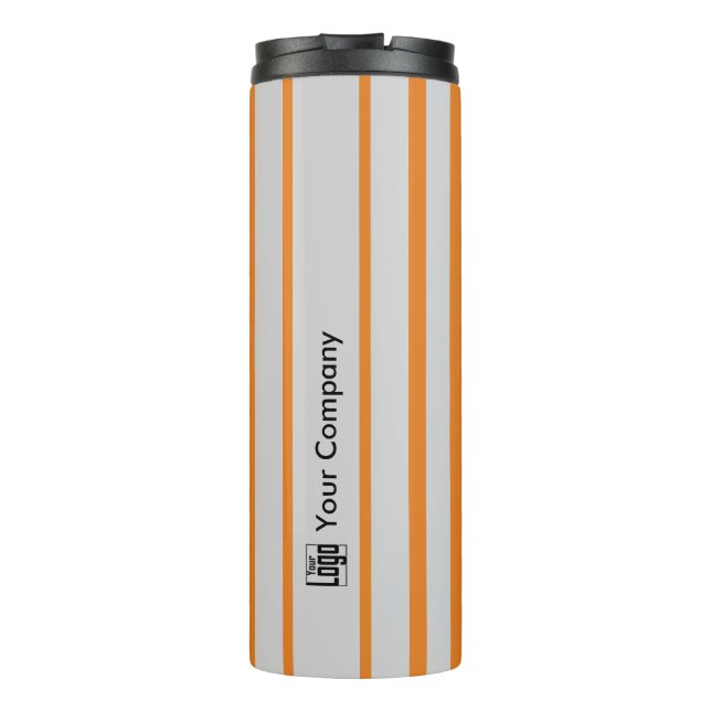 Bouteilles Isothermes Nom du logo promotionnel Gris rayé Orange (Dos)