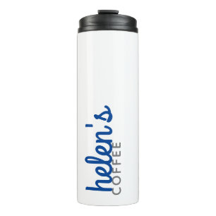 Bouteilles Isothermes Nom du script Coffee Tumbler Custom Cadeau Navy Bl