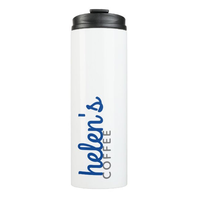 Bouteilles Isothermes Nom du script Coffee Tumbler Custom Cadeau Navy Bl (Devant)