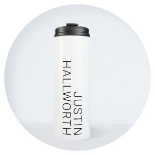Bouteilles Isothermes Nom noir moderne en blanc