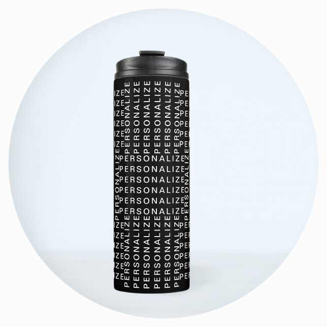 Bouteilles Isothermes Nom ou Motif de mot en cours de répétition noir et (Créateur téléchargé)