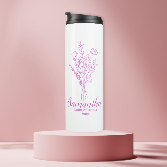 Bouteilles Isothermes Nom Personnalisé De La Femme D'Honneur (Créateur téléchargé)