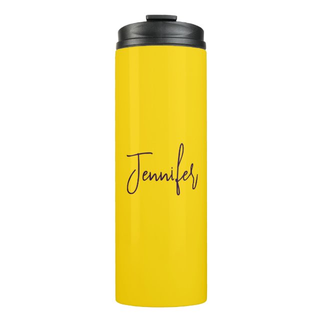 Bouteilles Isothermes Nom personnalisé jaune de texte pourpre (Devant)