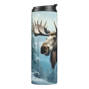 Bouteilles Isothermes Nom personnalisé Moose d'hiver