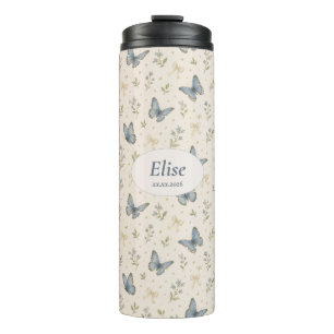 Bouteilles Isothermes Nom personnalisé Papillon Bleu Arc Bow Cadeau Flor