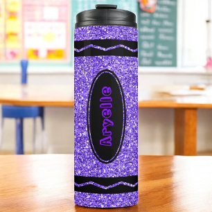 Bouteilles Isothermes Nom personnalisé Parties scintillant violet Crayon