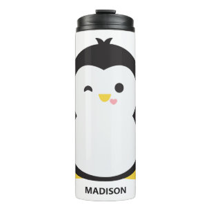 Bouteilles Isothermes Nom personnalisé pingouin mignon tumbler thermique