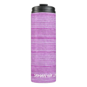 Bouteilles Isothermes Nom personnalisé rayures roses textiles