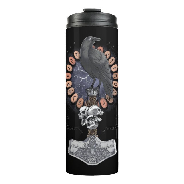 Bouteilles Isothermes Norse Viking Raven Hammer (Devant)