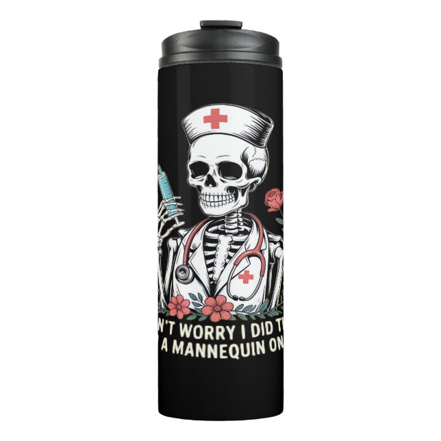 Bouteilles Isothermes Nurse Skeleton Plaisanterie Humour Halloween Essen (Devant)