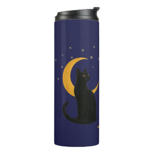 Bouteilles Isothermes Observateur de la nuit - Chat noir d'Halloween