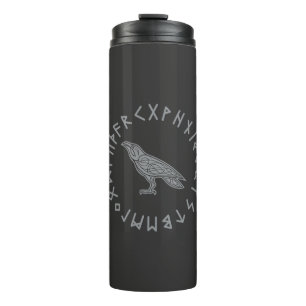 Bouteilles Isothermes Odin Corbeau Corneille Mythologie Viking runes run