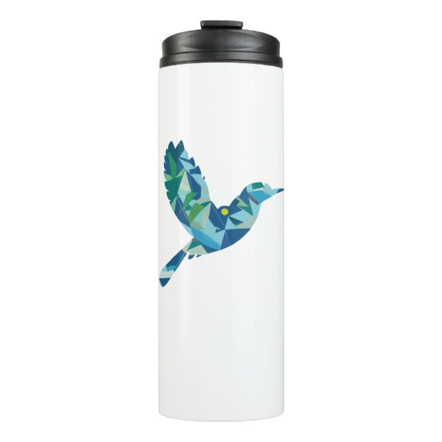 Bouteilles Isothermes Oiseau de couleur géométrique (Devant)
