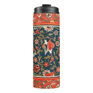 Bouteilles Isothermes Oiseau et fleurs Perse Motif bleu rouge