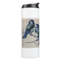 Oiseaux bleus sur une branche par Hector Giacomell