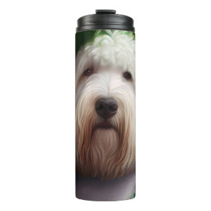 Bouteilles Isothermes Old English Sheepdog en tenue de la Saint-Patrick