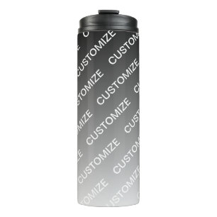 Bouteilles Isothermes Ombre & motif de texte (couleur modifiable) Gris