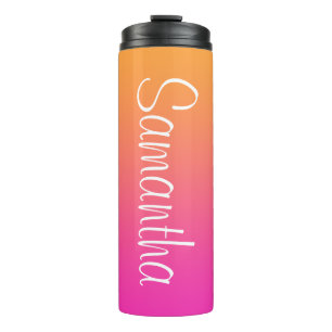 Bouteilles Isothermes Ombre orange et rose brillant Personnalisé
