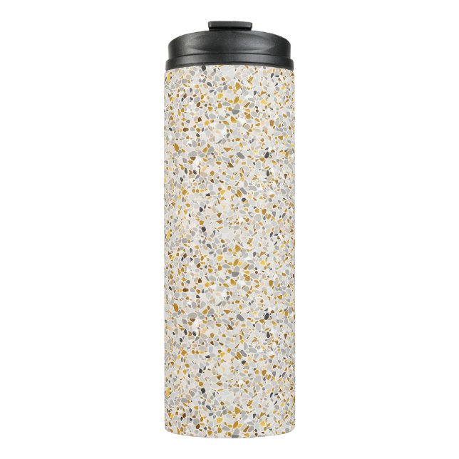 Bouteilles Isothermes Or, Argent, Gris Terrazzo Motif (Devant)