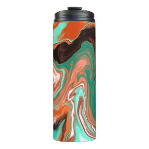 Bouteilles Isothermes Orange Brown Art Abstrait moderne Tumbler thermiqu