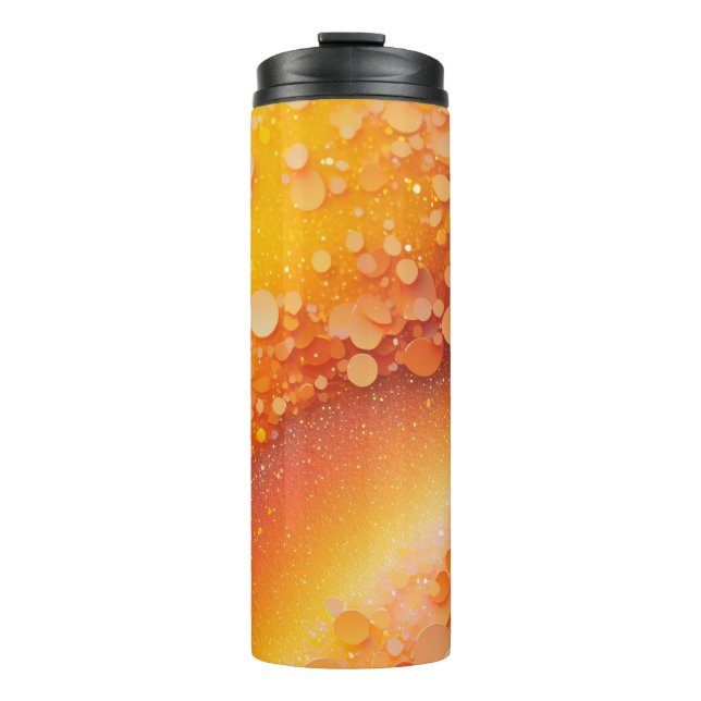 Bouteilles Isothermes Orange Jaune Parties scintillant Tumbler thermique (Devant)