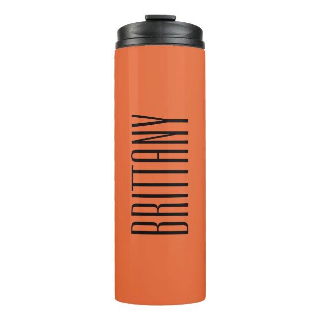 Bouteilles Isothermes Orange Minimaliste Demoiselle d'Honneur Nom Person (Devant)