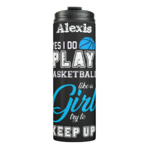 Bouteilles Isothermes Oui Je Joue Au Basket Comme Une Fille Bleue