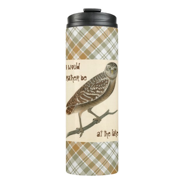 Bouteilles Isothermes Owl Gold Green Plaid Thermal Tumbler (Devant)