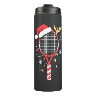 Bouteilles Isothermes Paddle de tennis avec chapeau de Santa et lumières