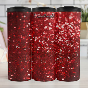 Bouteilles Isothermes Paillettes Rouges de Noël Brillantes