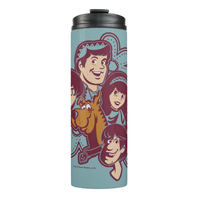 Bouteilles Isothermes Paisely Flower Scooby-Doo et le Gang (Devant)
