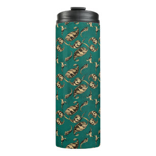 Bouteilles Isothermes Paisley paon sarcelle et or vintage grunge