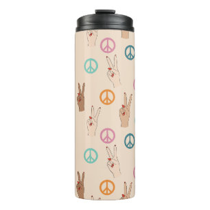 Bouteilles Isothermes Paix et Amour Multicultural Motif de la main