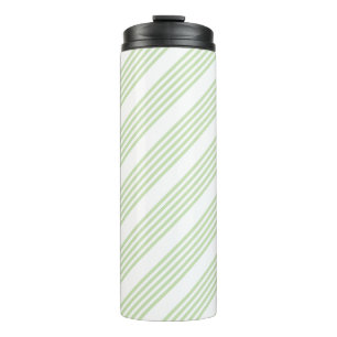 Bouteilles Isothermes Pale vert et blanc cinq bandes motif