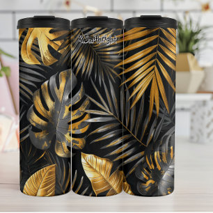 Bouteilles Isothermes Palme d'or et Motif de Monstera