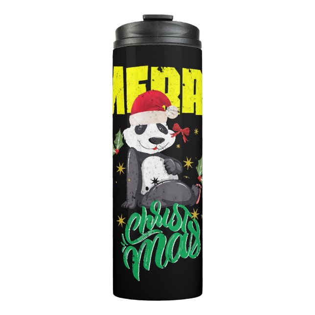 Bouteilles Isothermes Panda de Noël (Devant)