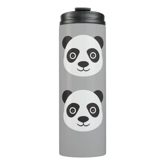 Bouteilles Isothermes Panda Face Ours noir et blanc (Devant)