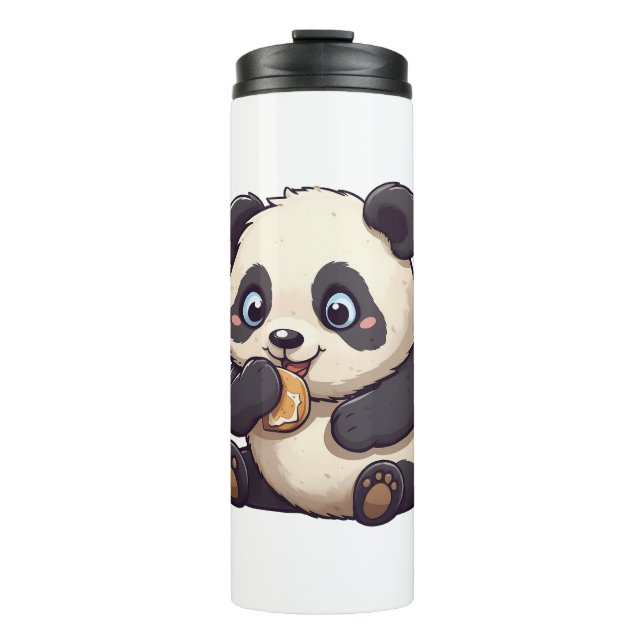 Bouteilles Isothermes Panda mange un biscuit (Devant)