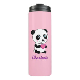 Bouteilles Isothermes Panda mignonne au coeur rose Personnalisé