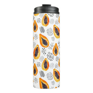 Bouteilles Isothermes Papaya fruits : motif d'aquarelle abstraite.