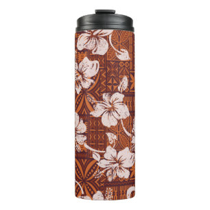 Bouteilles Isothermes Papier peint pour fleurs d'hibiscus vintage hawaïe