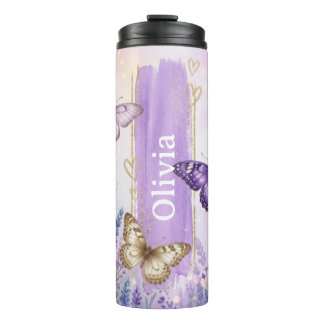 Bouteilles Isothermes Papillon de lavande personnalisé 0,5L Thermique