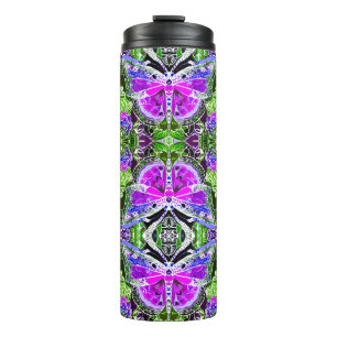 Bouteilles Isothermes Papillon et Médaillon Motif Batik en violet