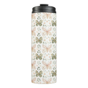Bouteilles Isothermes Papillon Vert Menthe Rose Pâle