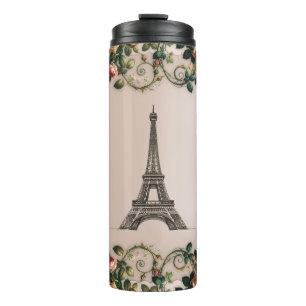 Bouteilles Isothermes Paris Rose Vins Tour Eiffel Shabby Chic