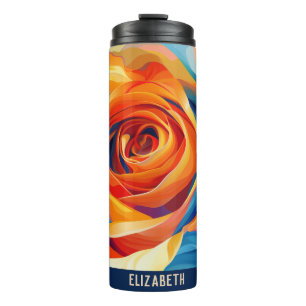 Bouteilles Isothermes Parleur Rose de monogramme à fleurs mures