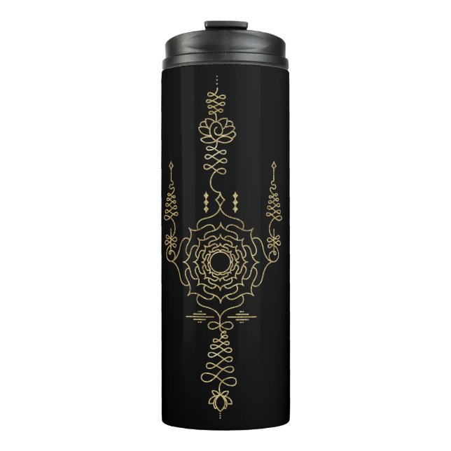 Bouteilles Isothermes *~* Parties scintillant d'or Totem de Chakra en NO (Devant)